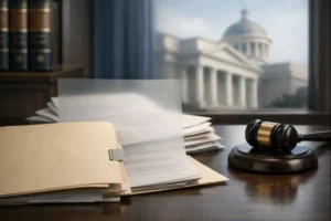 Attorney office and legal documents symbolizing Virginia criminal record sealing and Clean Slate reforms for defendants and families.